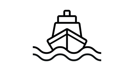 vector illustration of a ship. cruise ship symbol. Ship icon. cargo ship sign png and vector illustration on transparent background
