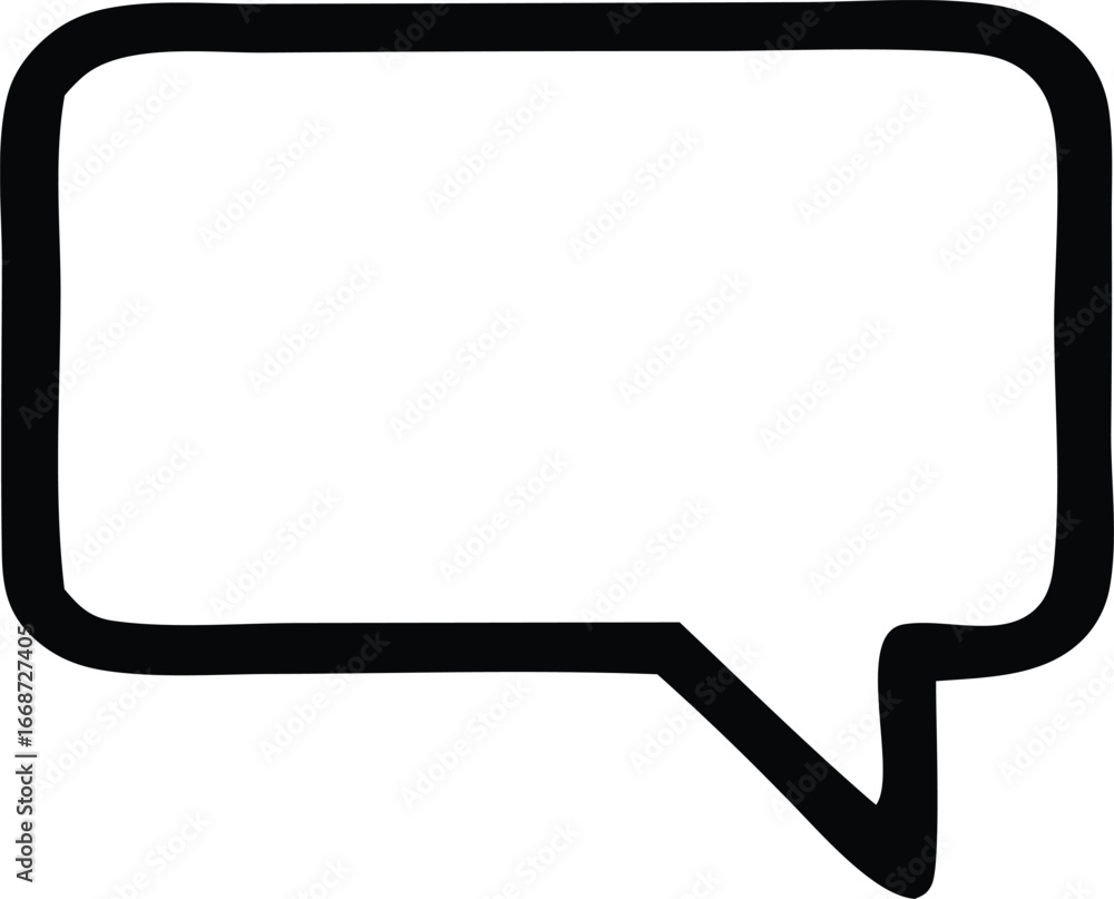 Poster Simple hand drawn speech bubble icon for communication and messaging ideas expressing thoughts and conversations