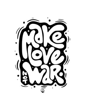 Naklejki Make love not war lettering