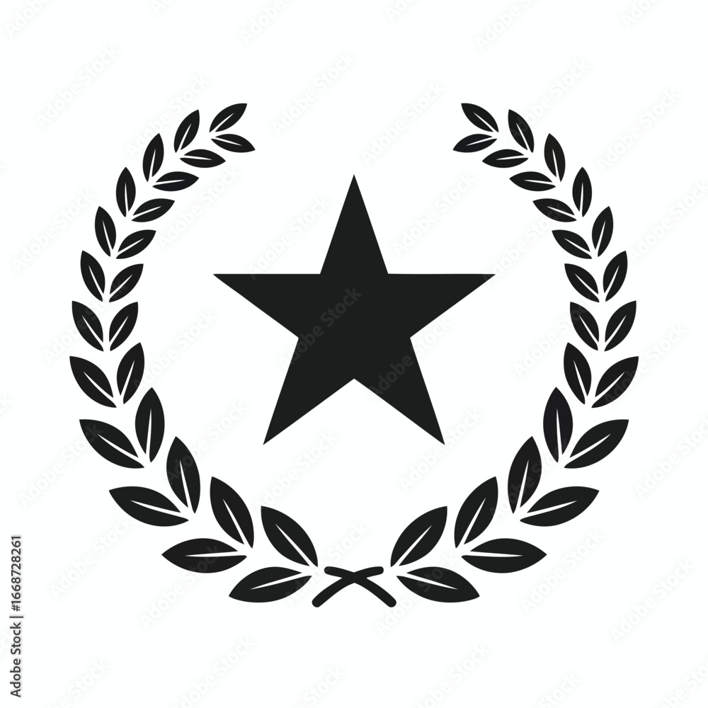 Poster abstract geometric emblem design featuring a sophisticated black and white composition with subtle c