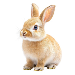 Obraz premium Adorable fluffy rabbit isolated on a white transparent background