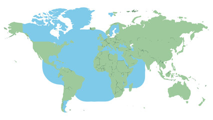 Obraz premium This illustration presents a simplified world map with a focus on North America.