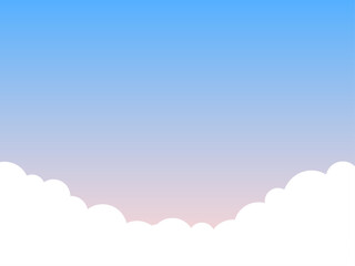 空と下に広がる雲のイラスト