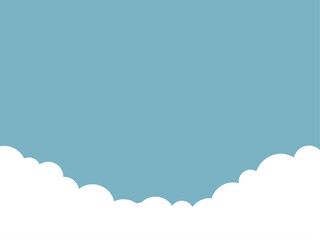 空と下に広がる雲のイラスト