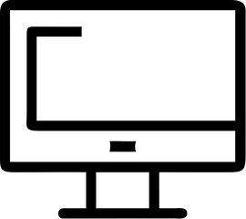 Minimal outline icon of a desktop computer monitor