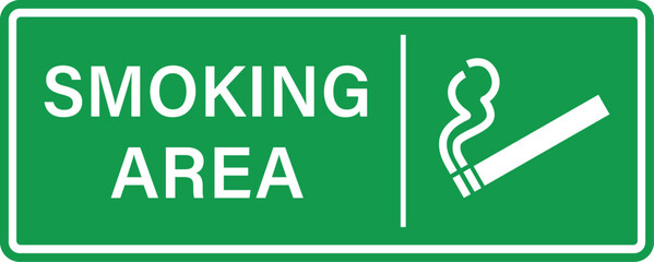 Smoking Area  Sign  logo, icon, sticker, label, emblem, stamp, symbol, black, line, flat vector, isolated illustration.  © Ai Arts