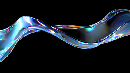 White-light blue-blue glass gradient on a black background — an atmospheric, cybernetic pattern with bright iridescence and a transparent, almost liquid form.