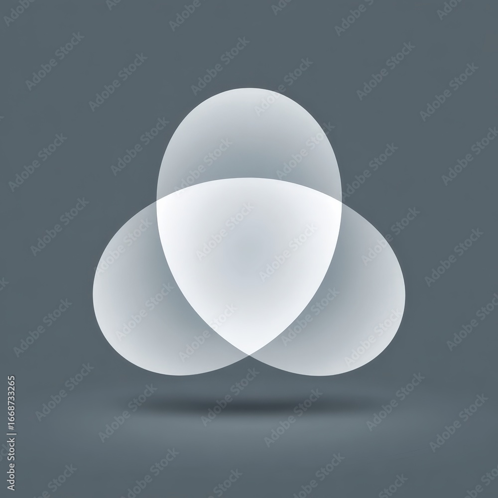 Poster abstract circular icon with intersecting blank signs on gray background