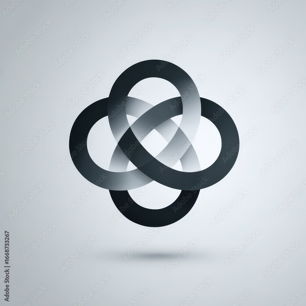 Poster abstract circular icon with intersecting blank signs on gradient background
