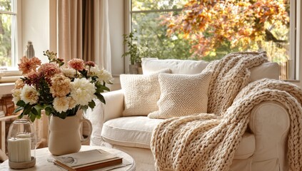 Cozy autumn living room scene (2)