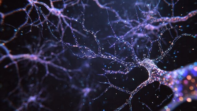 Detailed neuron network, microscopic view