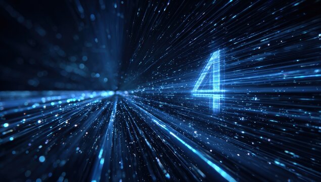 Abstract digital countdown, number four