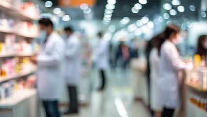 Blurred pharmacy scene