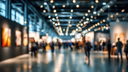 Blurred view of an art exhibition hall
