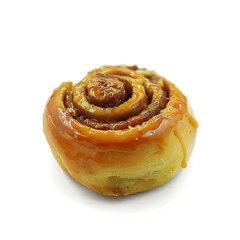 Fototapeta premium Golden Caramel Swirl Pastry with Glaze