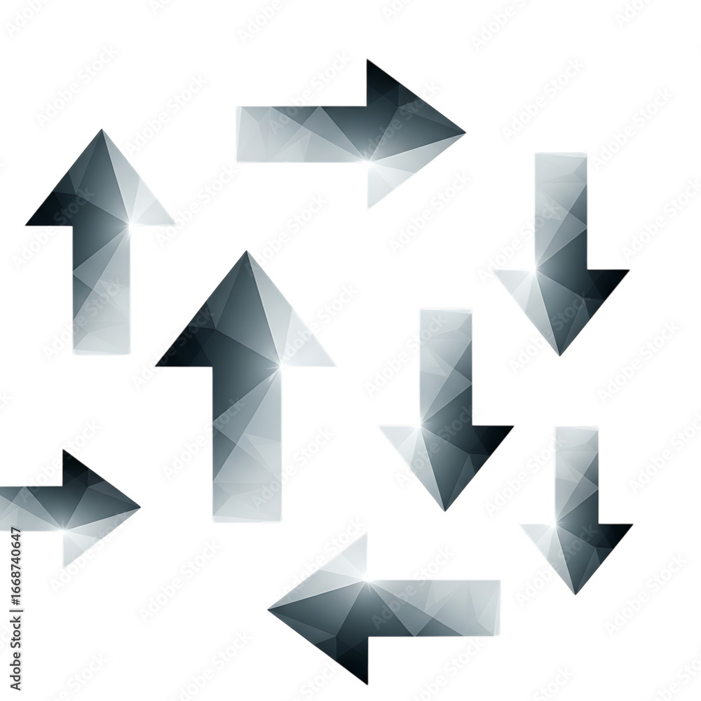 Aufkleber geometric arrows forming a circular directional flow indicating movement and progress on a dark back