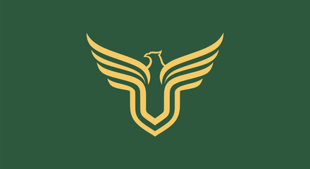 Golden Eagle Emblem Design.