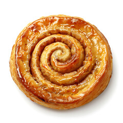 Fototapeta premium Golden Spiral Pastry with Glaze