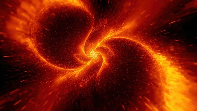 Fractal bursts radiate outward like solar flares glowing under glass