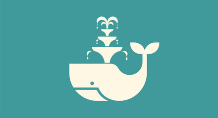Stylized Whale with Fountain on its Back.