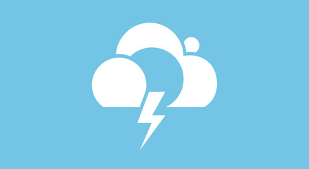 White Cloud with Lightning Bolt Symbolizing Stormy Weather.