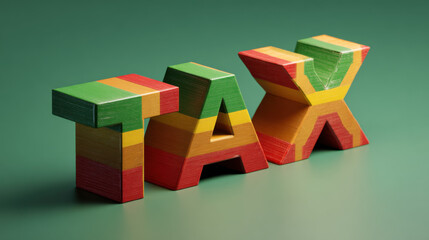 Vibrant Stacked Paper Tax Concept