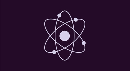 Stylized atom icon representing science and atomic structure. © Alienmarsh