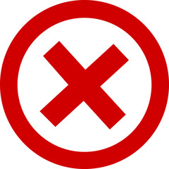 Cross mark icon button. wrong buttons and no checkmark icons , refusal icon. Vector illustration