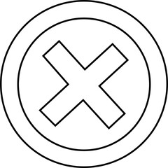 Fototapeta premium Cross mark icon button. wrong buttons and no checkmark icons , refusal icon. Vector illustration