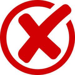 Fototapeta premium Cross mark icon button. wrong buttons and no checkmark icons , refusal icon. Vector illustration