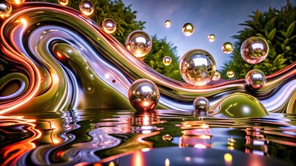 abstract liquid background, 3d illustration, 3d illustration of abstract geometric composition,digital artwork for creative graphic design