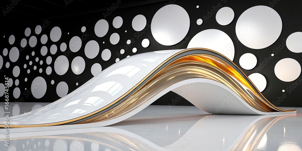 Aufkleber 3d render, abstract background with gold and black balls.abstract background with colorful glass bal