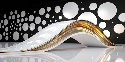 3d render, abstract  background with gold and black balls.Abstract background with colorful glass balls. 3D rendering. Futuristic technology style.