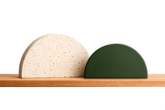 Two geometric shapes isolated on white background