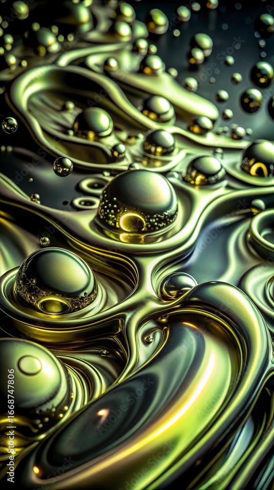 Aufkleber 3d render, abstract background with gold and black balls.abstract background with colorful glass bal