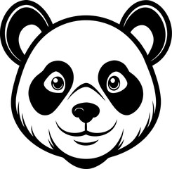 head of a Panda line icon