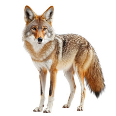 Obraz premium Coyote standing confidently in a natural pose isolated on a white transparent Background
