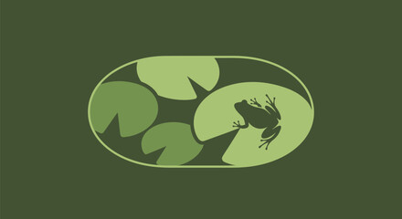 Frog on Lily Pad Silhouette.