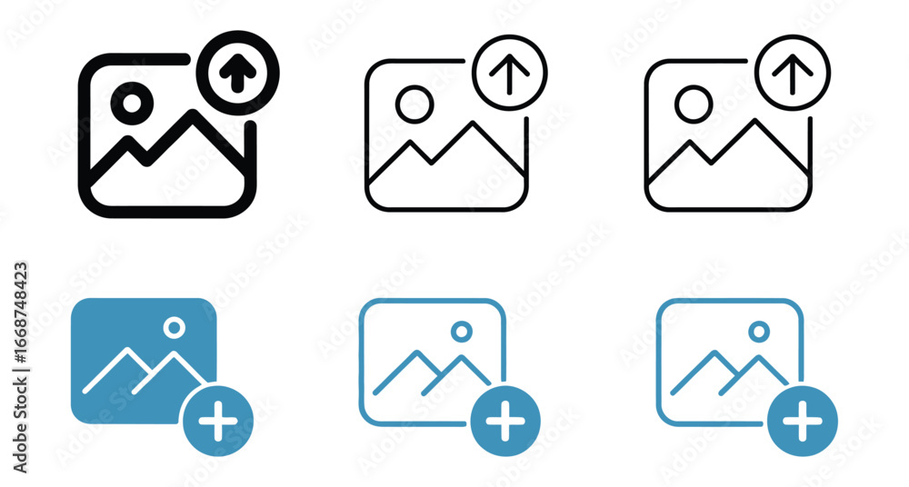 Aufkleber simple image upload icons for modern websites and apps, perfect for encouraging user engagement and 