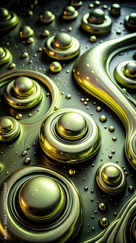 Aufkleber 3d render, abstract background with gold and black balls.abstract background with colorful glass bal
