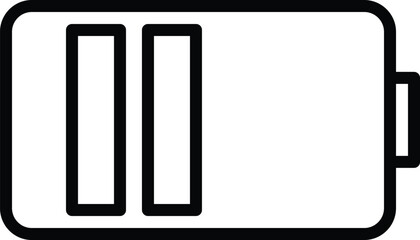 Fototapeta premium Low battery icon representing energy shortage, power warning, electricity consumption and mobile device battery level with transparent background