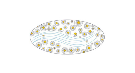 Artistic illustration of plant cells within an oval shape.