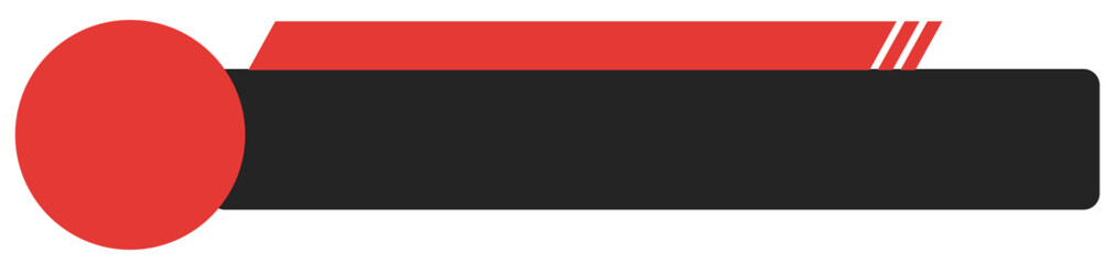 Red and black lower third static PNG title banner with bold modern design for news broadcast, live streaming, and video editing overlays