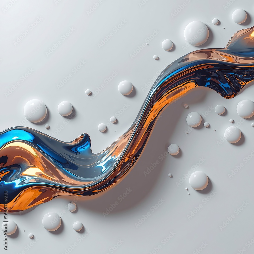 Aufkleber 3d render, abstract background with gold and black balls.abstract background with colorful glass bal
