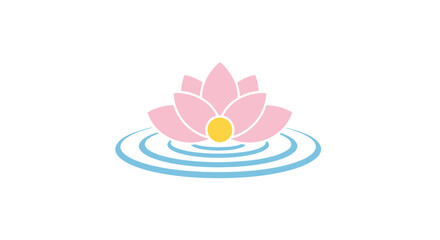 Pink Lotus Flower on Water.