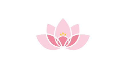Elegant Pink Lotus Flower Symbol.