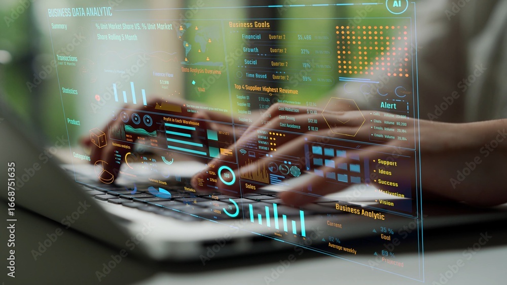Leinwandbilder data analytics and big data strategy for real-time analytics, predictive data modeling, business int