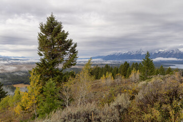 Scneic Autumn Landscape in Grand Teton National Park Wyoming