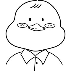 cute drawing of a little duck illustration png