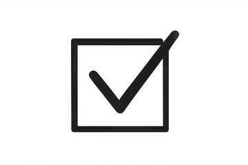 A simple checkbox with a checkmark inside it, commonly used to indicate selection or approval. Concept Checkbox Design, Checkmark Icon, User Interface Element, Selection Feedback, Approval Indicator